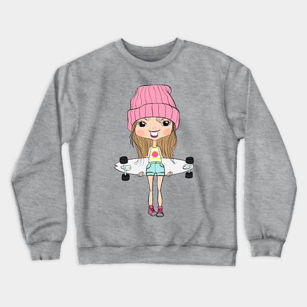 FUN SKATE GIRL Crewneck Sweatshirt by zackmuse1